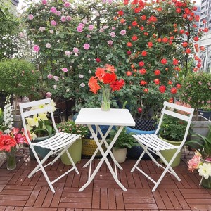 KTMBDW 3 Pieces Patio Bistro Set, Outdoor Conversation Bistro Set, Foldable Patio Set with Sauqre Table for Lawn, Garden - 1 of 4