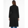 Allegra K Women's Collar Fashion Pockets Zip Winter Warm Long Trench Coats - 4 of 4