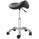 Saloniture Ergonomic Saddle Stool - Adjustable Hydraulic Seat, Rolling Salon Chair with Swivel Wheels