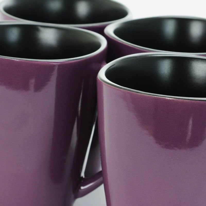 14oz 6pk Berry Heart Coffee Mugs Purple - Elama, 4 of 6