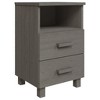 vidaXL Bedside Cabinets HAMAR 2 pcs Light Gray 15.7 in.x13.8 in.x24.4 in. Solid Wood - 3 of 4
