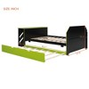 Full Size Platform Bed Frame Wood Daybed with Twin Size Trundle, Desk & USB Port - ModernLuxe - 3 of 4