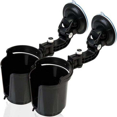 Zone Tech Recessed Folding Cup Drink Holder - 2-Pack Black Premium Quality  Recessed Sturdy Black Folding Vehicle Adjustable Drink Cup Holder