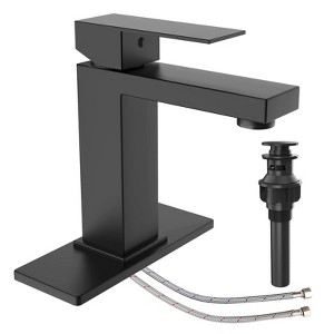 Single Handle Bathroom Faucets for 1 or 3 Hole,Bathroom Faucet Brushed Nickel Modern Waterfall Bathroom Sink Faucet - 1 of 4