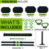 Adjustable Dumbbell Set,88Lbs Free Weight Set with Connector, 4 In1 Dumbbells Set Used As Barbell, Kettlebells, Push Up Stand,Green and Black - 3 of 4