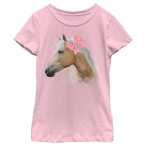Girl's Lost Gods Floral Horse Love At First Ride T-Shirt - 1 of 4