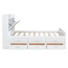 Okak Platform Bed Frame with Storage Headboard and 3 Drawers Wooden Platform Extendable Bed with Trundle and Outlets - 3 of 4