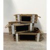 Essential Decor & Beyond 3-Piece Set Natural Wooden Crate Storage with Chalk Board and Rope Handle - 3 of 4