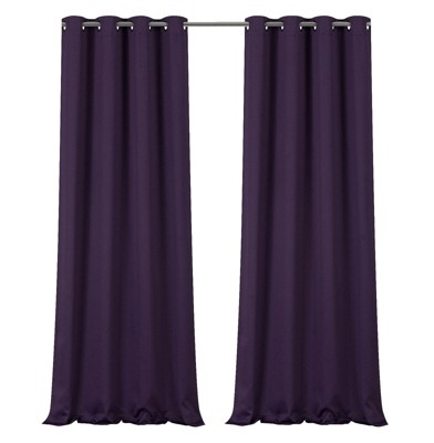 GoodGram 2 Pack Hotel Thermal Grommet 100% Blackout Window Curtain Panels