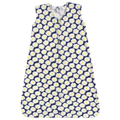 Hudson Baby Infant Girl Cotton Sleeveless Wearable Sleeping Bag, Sack, Blanket, Daisy