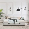 Vynxaria Queen Size Daybed with Drawers Upholstered Tufted Sofa Bed with Waved Shape Arms, Beige (84.5"x63.5"x26.5") - 3 of 4