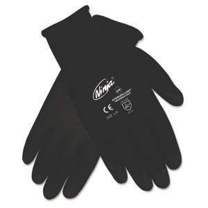 MCR Safety Ninja HPT PVC Coated Nylon Gloves, Large, Black, 12/Pack - 1 of 1