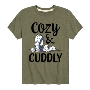 Boys' - Peanuts - Snoopy and Linus Cozy And Cuddly Short Sleeve Graphic T-Shirt - 1 of 4