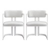 Set of 2 Modern Upholstered Dining Armchairs with Metal Frame, Soft Fabric Armchairs for Dining Room or Kitchen-Panipeachy - 3 of 4