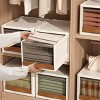 Racxily 16.5L Stackable Storage Bin Plastic Drawer with Lid Closet Organizer Two Ways Opening Storage Box for Closet Kitchen Living Room Bedroom - 2 of 4