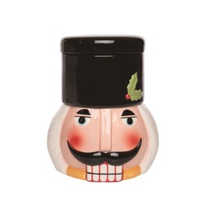 Transpac Dolomite 11.75 in. Multicolor Christmas Nutcracker Head Cookie Jar - 1 of 4