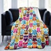 Lomsoe Cartoon Animal Throw Blanket Cute Colorful Owls Flannel Blanket - All Seasons Soft and Warm Throw Blanket for Napping, Camping, Travel, Office - 2 of 4