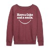 Women's - Coca-Cola - Coke And A Smile Mouth Lightweight French Terry Wide Neck Long Sleeve Shirt - 2 of 4