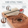 Unokki Kalimba 17 Key Thumb Piano, Lightweight & Durable Mahogany Mbira Chocolate Brown Tuning Hammer, Velvet Bag - 3 of 4