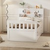 Platform Bed, Bed with Bookcase Headboard and Reversible Shelves, Storage Bed with 4 Storage Drawers, Wooden Frame Bed-Baofuwish - 3 of 4