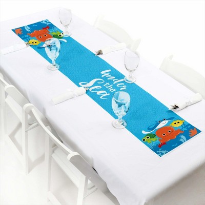 Big Dot of Happiness Under the Sea Critters - Petite Baby Shower or Birthday Party Paper Table Runner - 12 x 60 inches