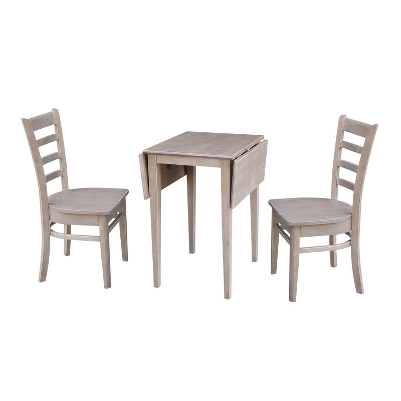 Jemma Small Dual Drop Leaf Dining Set and 2 Chairs Taupe - International Concepts, 4 of 14