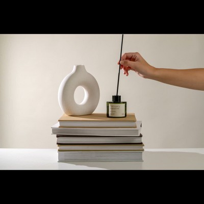 Amber Moss Green Glass Reed Diffuser Set