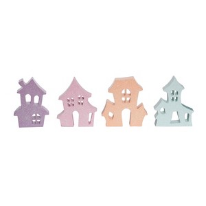Transpac MDF Glitter Haunted House Set of 4 Decorative Sculptures for Halloween Indoor Tabletop Decor Gift Giving - 1 of 1