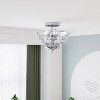 Maxax 16.1" Chrome Leaf-Shape Crystal Flush Mount Ceiling Light, 4-Light Dimmable Elegant Irregular Fixture for Bedroom/Living Room - 2 of 4