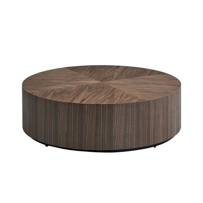 NicBex Modern 35.43" Round Coffee Table with Solid Pedestal for Living Room and Office