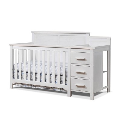 Image of Sorelle Farmhouse Crib & Changer - Weathered White