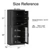 Wooakway 67"H Kitchen Pantry Storage Cabinet with Glass Door and Shelves in Black - 4 of 4