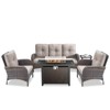 Gymojoy Sofa Patio Chair with Propane Fire Pit Table - 3 of 4