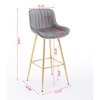 SKRAN 26 Inch Velvet Upholstered Counter Height Barstool, With Back  And Metal Frame, Modern Design for Kitchen, Home Bar, Dining Room - 3 of 4