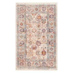 Cream/Purple Floral Loomed Accent Rug 3