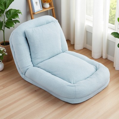 Folding Plush Floor Lounge Chair with 5 Adjustable Positions