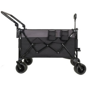 FURNIinspire Outdoor Serving Carts Multi Functional Push Pull Folding Wagon Cart with Rotating Handle All-Terrain Wheele, Black, 48.43"*22.83"*43.7" - 1 of 4
