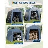 Acekool 6x6 FT Outdoor Storage Shed with Roll-Up Zipper Door, Ventilated Mesh Windows, Heavy Duty Waterproof Tarp, Ideal for Bikes & Tools - 3 of 4