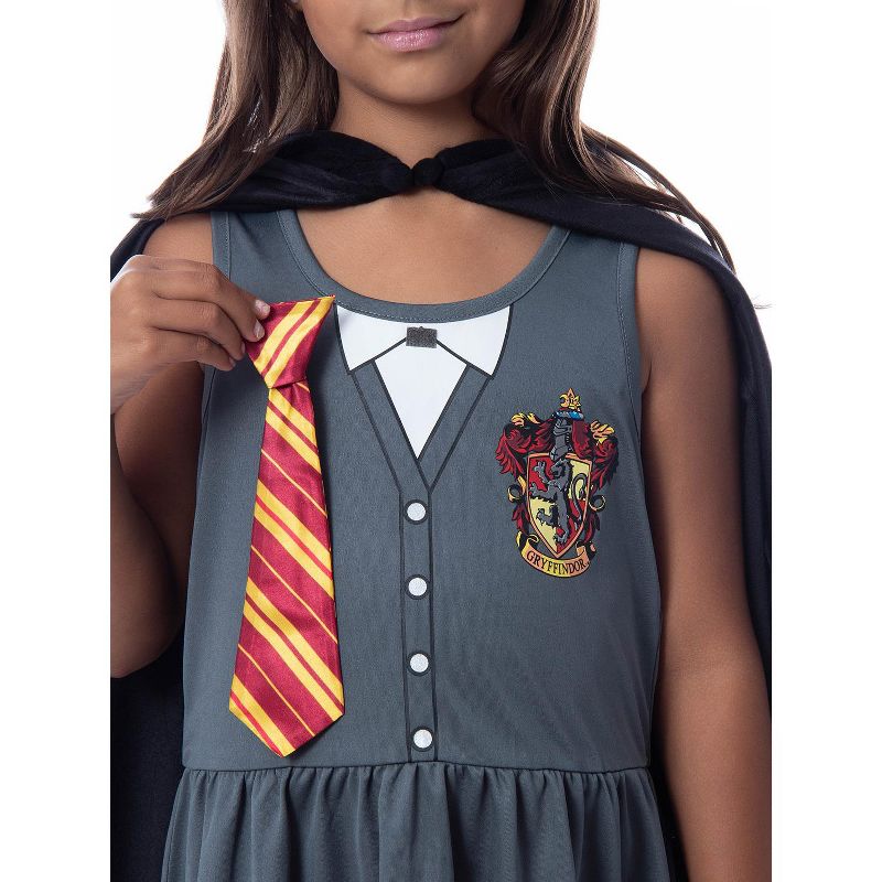 Harry Potter Girls' Gryffindor House Costume Nightgown Pajama Dress Grey, 4 of 8