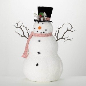 28"H Sullivans Christmas Cheerful Snowman Figurine Multicolor Indoor Christmas Decor - 1 of 3