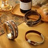 3-Pack Bohemian Faux Leather Multi-Layered Wrap Bracelets with Circle Design, Western Jewelry for Women & Men - 3 of 4