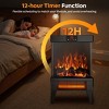 Etust Freestanding Electric Fireplace Heater for Indoor Use, Faux Fireplace Stove with Panoramic Flame, Adjustable Thermostat 24.41" - 3 of 4