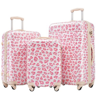 YONWAY Hardside Luggage Sets, 3 pcs Spinner Suitcase with TSA Lock Lightweight, 4-Wheel Spinner Luggage