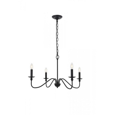 Elegant Lighting Rohan 4 light Matte Black Pendant