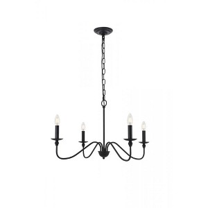 Elegant Lighting Rohan 4 light Matte Black Pendant - 1 of 4