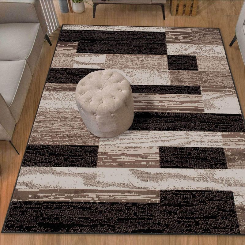 Contemporary Patchwork Geometric Indoor Runner or Area Rug by Blue Nile Mills, 3 of 10
