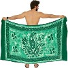 LA LEELA Men's Beachwear Wraps Standard Vacation Dashiki Summer Sarong Full Pareo Beach Wrap for Men One Size Green, Paisley - image 4 of 4