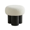 Broadcloth Pleat Mushroom Stool, Mushroom Stool Ottoman Footstool Lamb Wool Seat Bedroom Bench Shoe End Of Bed Bench,abstract,white,16.54in,1.38ft - 3 of 4