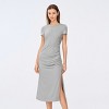 Women's Short Sleeve Ruching Bodycon Midi Dress - Cupshe - 4 of 4