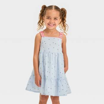 Toddler Girls' Striped Star Dress - Cat & Jack™ Blue